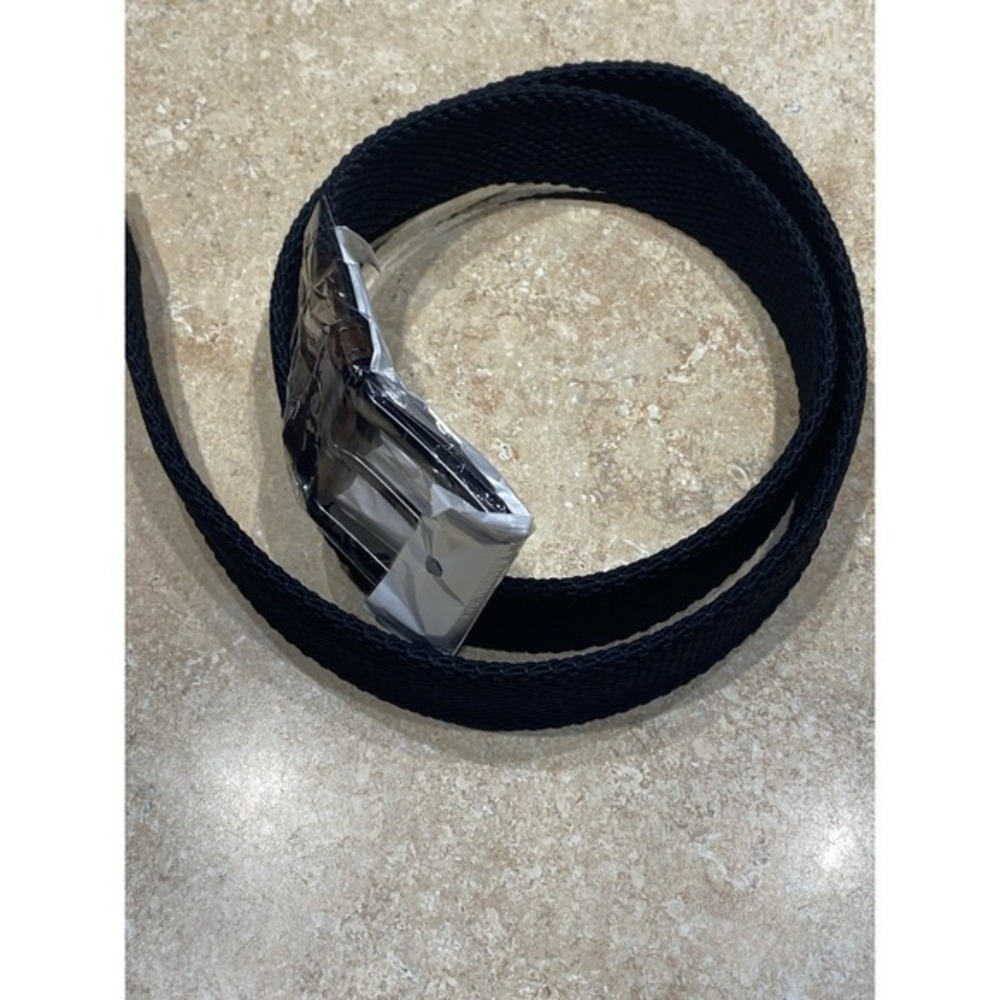 Boston Scott Mens Black Woven Belt Metal Buckle 34-40